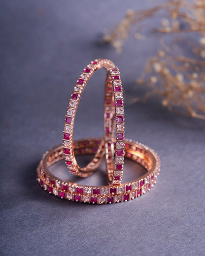 Opal Touch - Ruby Red Romance Bangles (Pack of 4) - Bangles