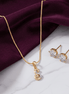 S Initial Pendant Necklace with Earrings - Opal Touch