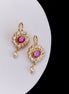 Earrings - Saanjh Floral Gold Plated Earrings - Opal Touch