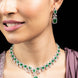 Necklace - Sapphire Dazzling Rhodium Plated Necklace Set - Opal Touch