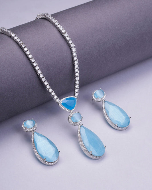 Opal Touch - Sapphire Glow Necklace - Necklace