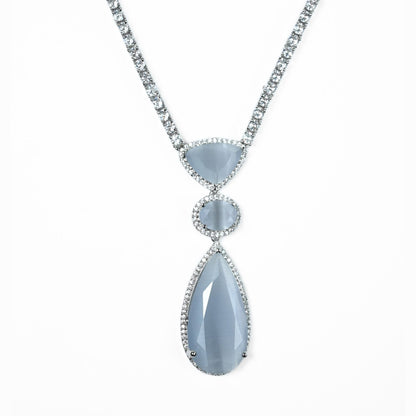 Sapphire Glow Necklace - Opal Touch