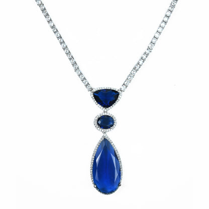 Sapphire Glow Necklace - Opal Touch