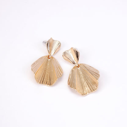 Earrings - Scallop Gold Plated Earrings - Opal Touch