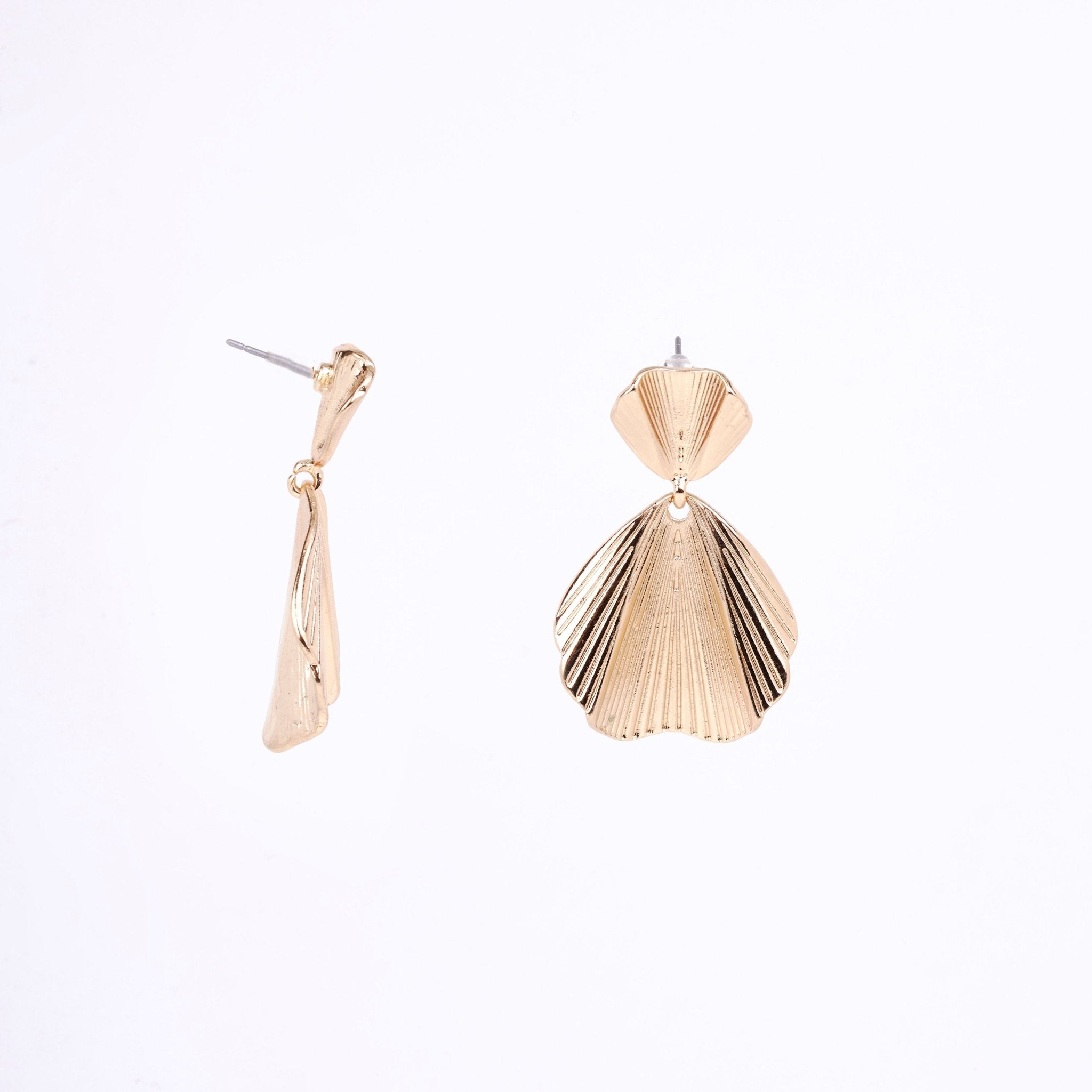 Earrings - Scallop Gold Plated Earrings - Opal Touch