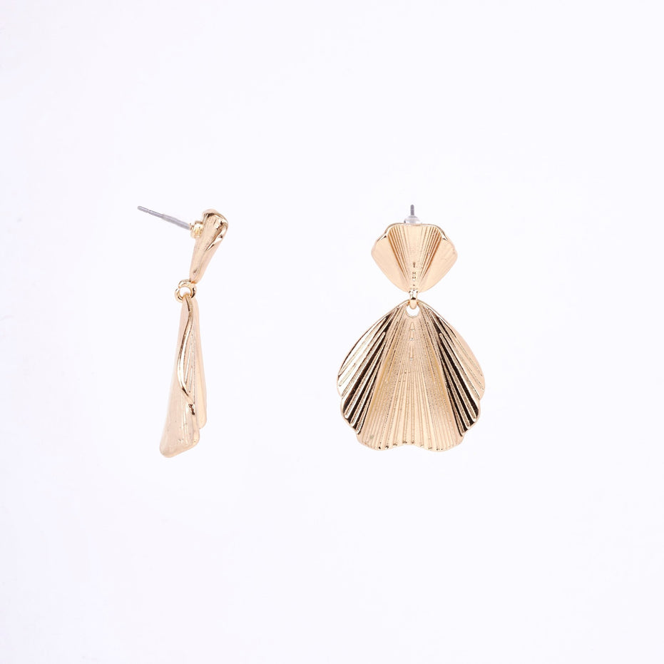 Earrings - Scallop Gold Plated Earrings - Opal Touch