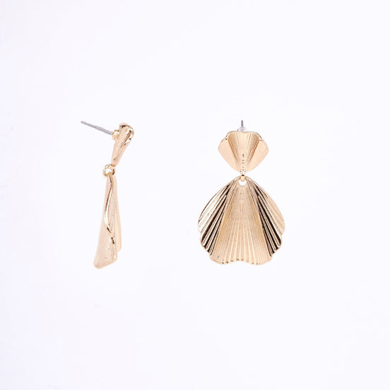 Earrings - Scallop Gold Plated Earrings - Opal Touch