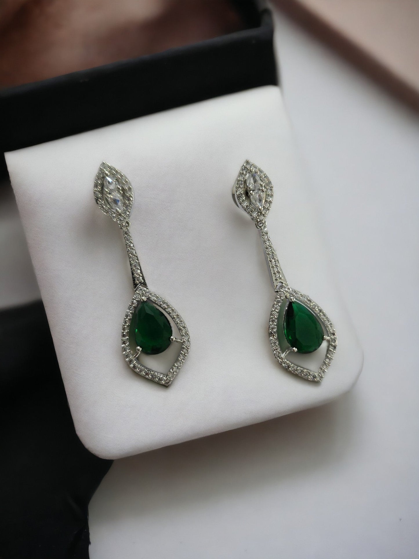 Opal Touch - Scarlet Sparkle Rhodium Plated Crystal Red Earrings - Earrings