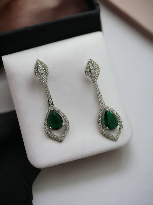 Opal Touch - Scarlet Sparkle Rhodium Plated Crystal Red Earrings - Earrings