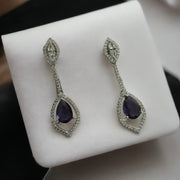 Opal Touch - Scarlet Sparkle Rhodium Plated Crystal Red Earrings - Earrings
