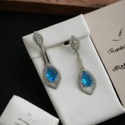 Opal Touch - Scarlet Sparkle Rhodium Plated Crystal Red Earrings - Earrings