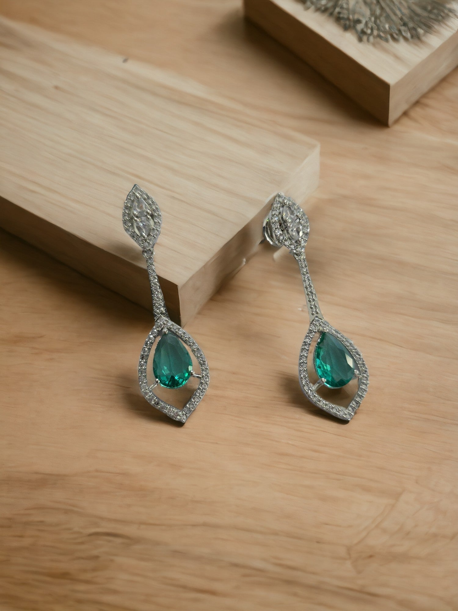 Opal Touch - Scarlet Sparkle Rhodium Plated Crystal Red Earrings - Earrings