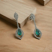 Opal Touch - Scarlet Sparkle Rhodium Plated Crystal Red Earrings - Earrings