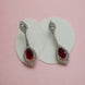 Opal Touch - Scarlet Sparkle Rhodium Plated Crystal Red Earrings - Earrings