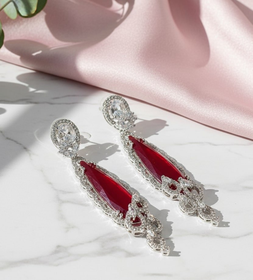 Scarlet Symphony Earrings - Opal Touch