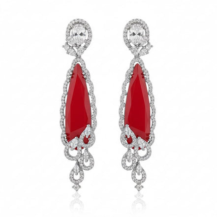 Scarlet Symphony Earrings - Opal Touch