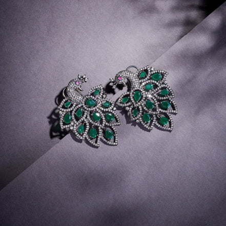Earrings - Serene Jade Peackock Earrings - Opal Touch
