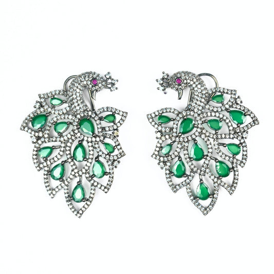 Earrings - Serene Jade Peackock Earrings - Opal Touch