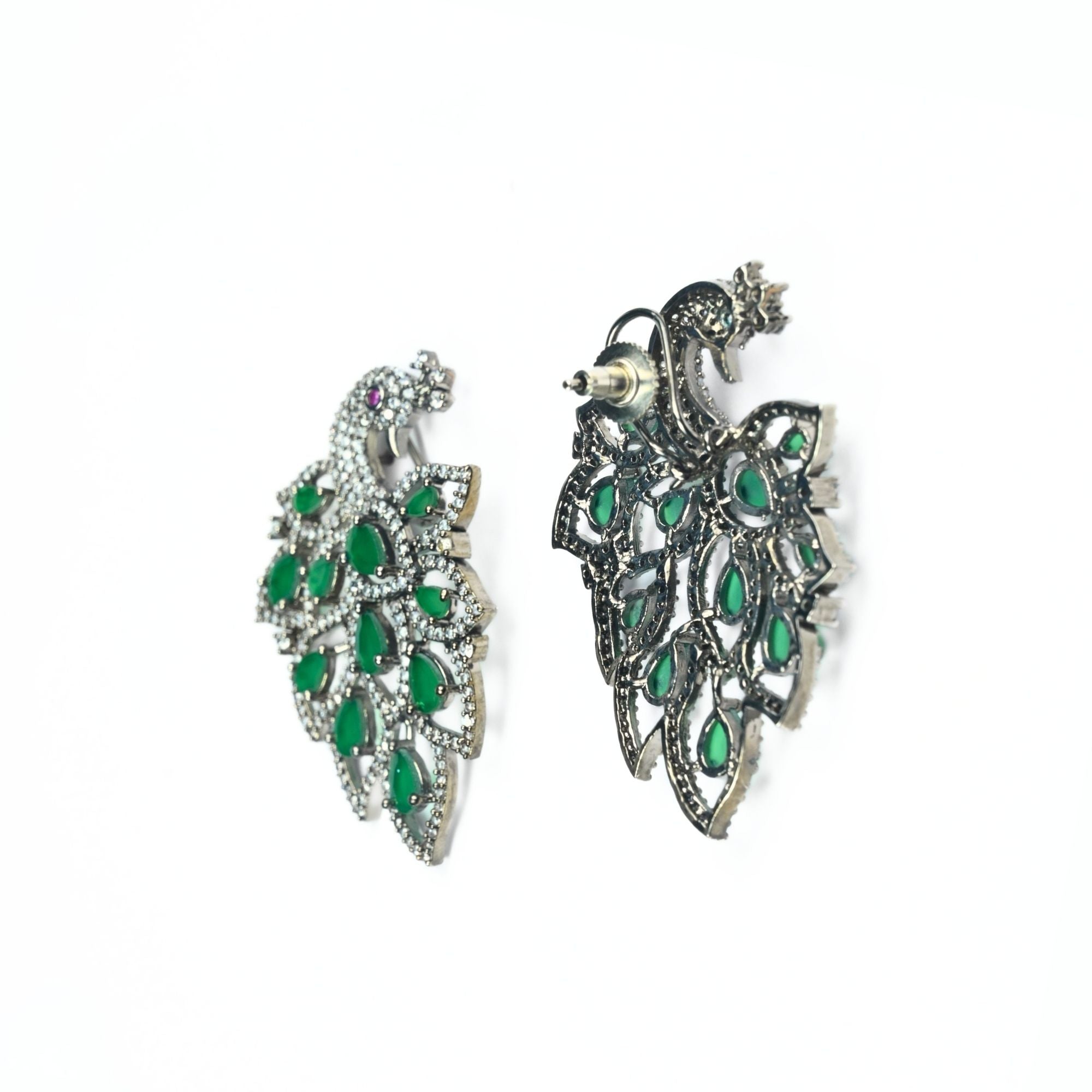 Earrings - Serene Jade Peackock Earrings - Opal Touch