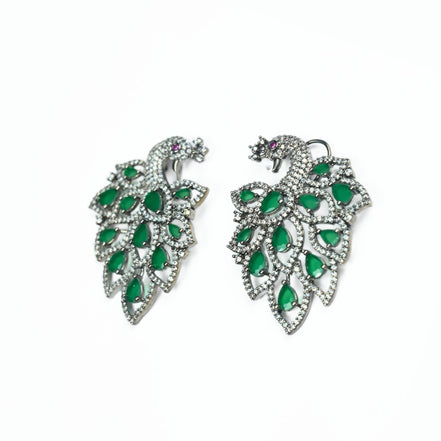 Earrings - Serene Jade Peackock Earrings - Opal Touch