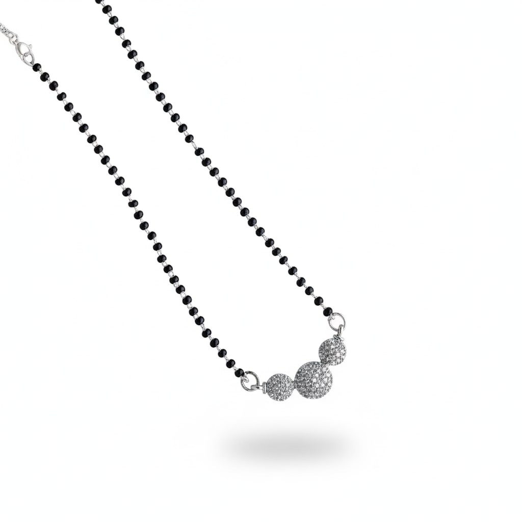 Serene Promise Rhodium Mangalsutra - Opal Touch
