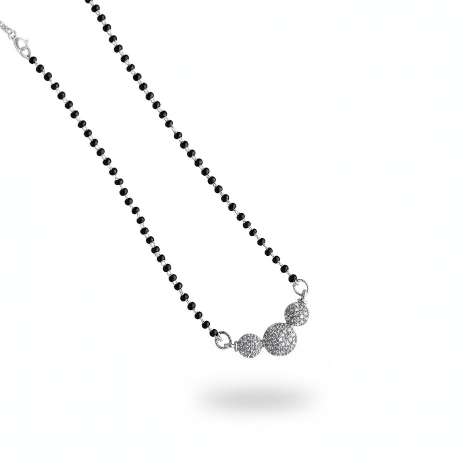 Serene Promise Rhodium Mangalsutra - Opal Touch