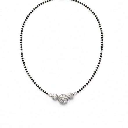 Serene Promise Rhodium Mangalsutra - Opal Touch