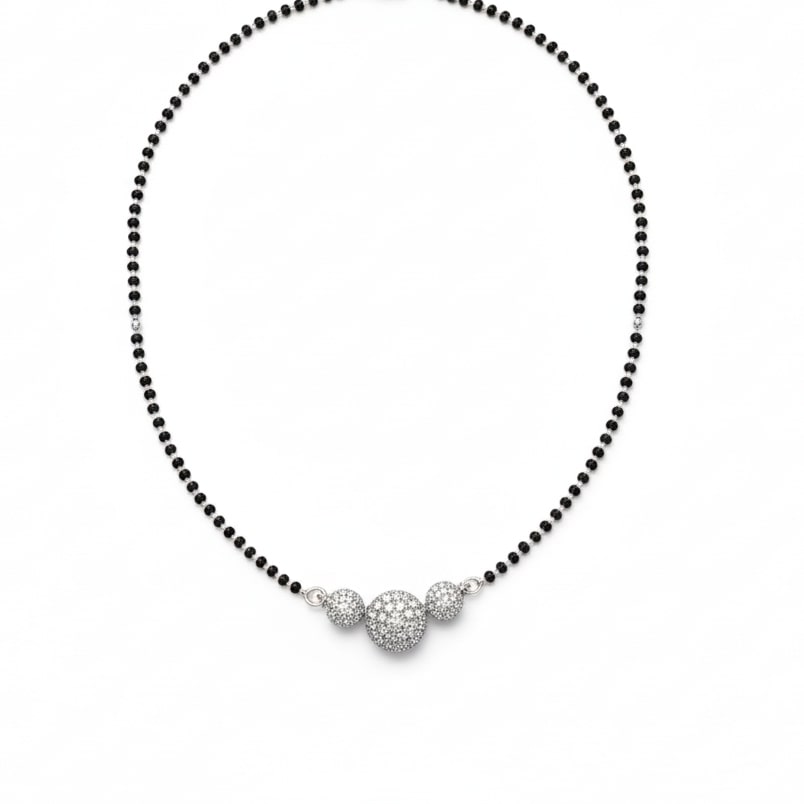 Serene Promise Rhodium Mangalsutra - Opal Touch