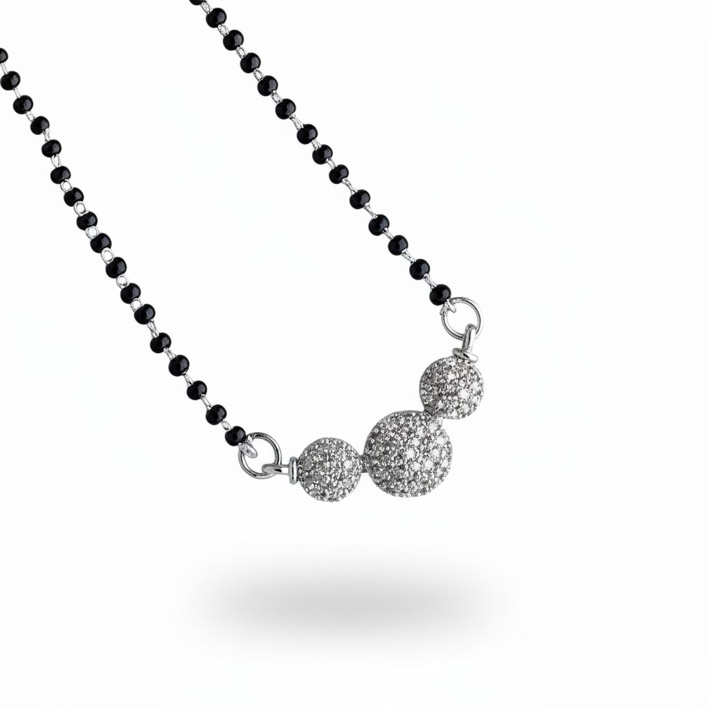 Serene Promise Rhodium Mangalsutra - Opal Touch