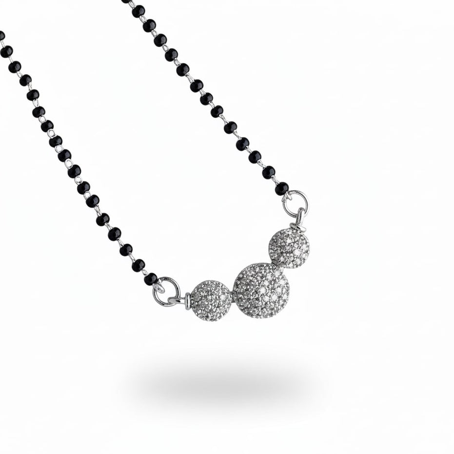 Serene Promise Rhodium Mangalsutra - Opal Touch