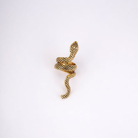 Rings - Serpent Gold Plated Twisted Ring - Opal Touch