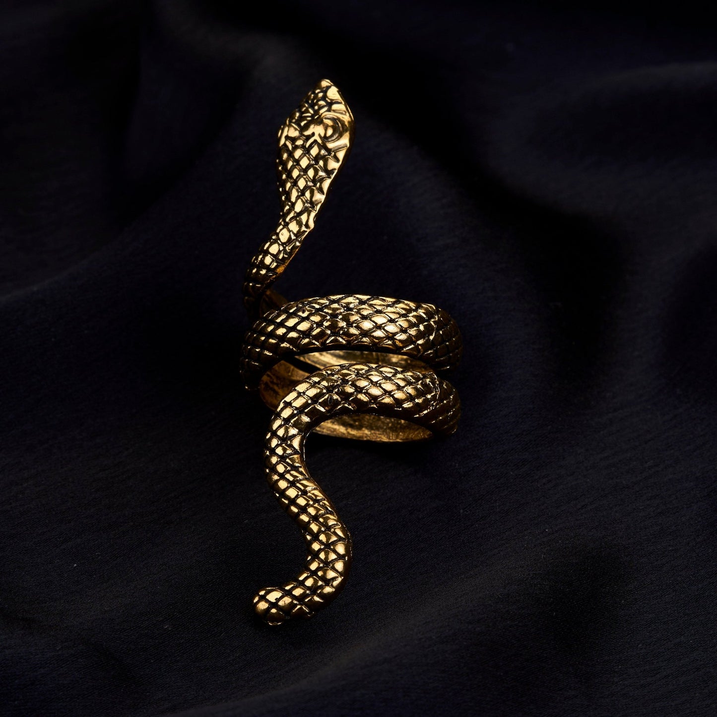 Rings - Serpent Gold Plated Twisted Ring - Opal Touch