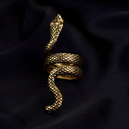 Rings - Serpent Gold Plated Twisted Ring - Opal Touch