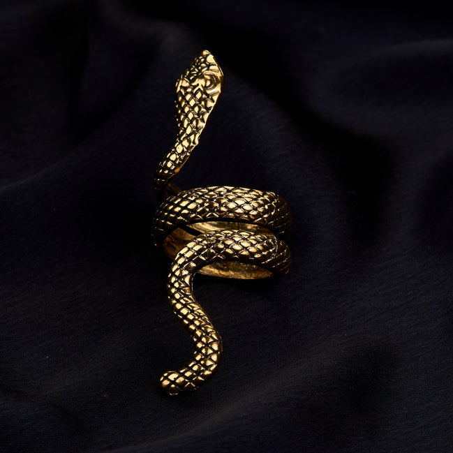 Rings - Serpent Gold Plated Twisted Ring - Opal Touch