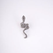 Rings - Serpent Rhodium Twisted Ring - Opal Touch