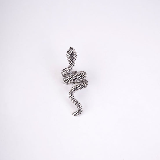 Rings - Serpent Rhodium Twisted Ring - Opal Touch