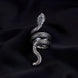Rings - Serpent Rhodium Twisted Ring - Opal Touch