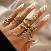 Combo - Serpentine Gold Plated Grace Ring (Pack of 4) - Opal Touch