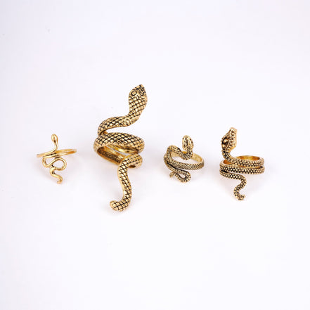 Combo - Serpentine Gold Plated Grace Ring (Pack of 4) - Opal Touch