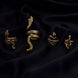 Combo - Serpentine Gold Plated Grace Ring (Pack of 4) - Opal Touch