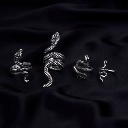 Combo - Serpentine Rhodium Grace Ring (Pack of 4) - Opal Touch