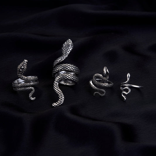 Combo - Serpentine Rhodium Grace Ring (Pack of 4) - Opal Touch