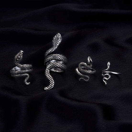 Combo - Serpentine Rhodium Grace Ring (Pack of 4) - Opal Touch