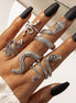 Combo - Serpentine Rhodium Grace Ring (Pack of 4) - Opal Touch