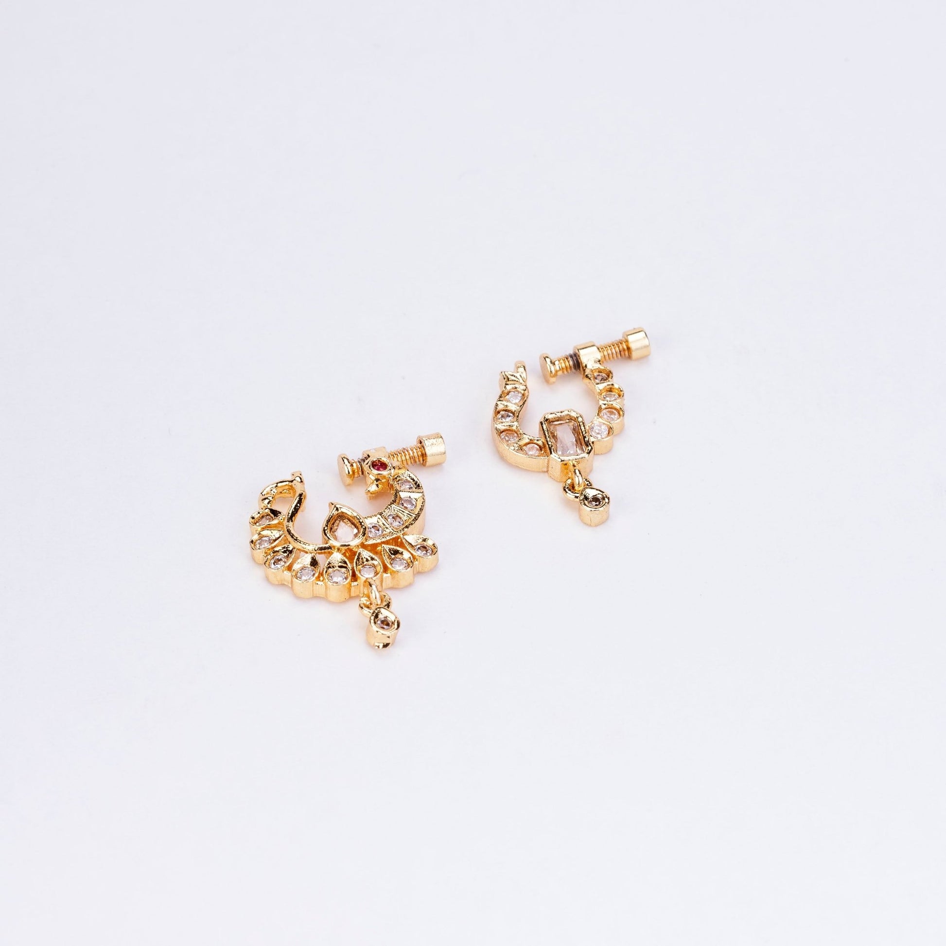 Nose Pin - Shimmering Gold Plated Combo Nose Pins - Opal Touch