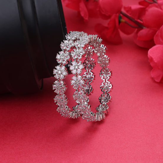 Opal Touch - Shimmering Pearl White Delight Bangles (Pack of 2) - Bangles