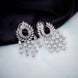 Opal Touch - Shimmering Rhodium Earrings - Earrings