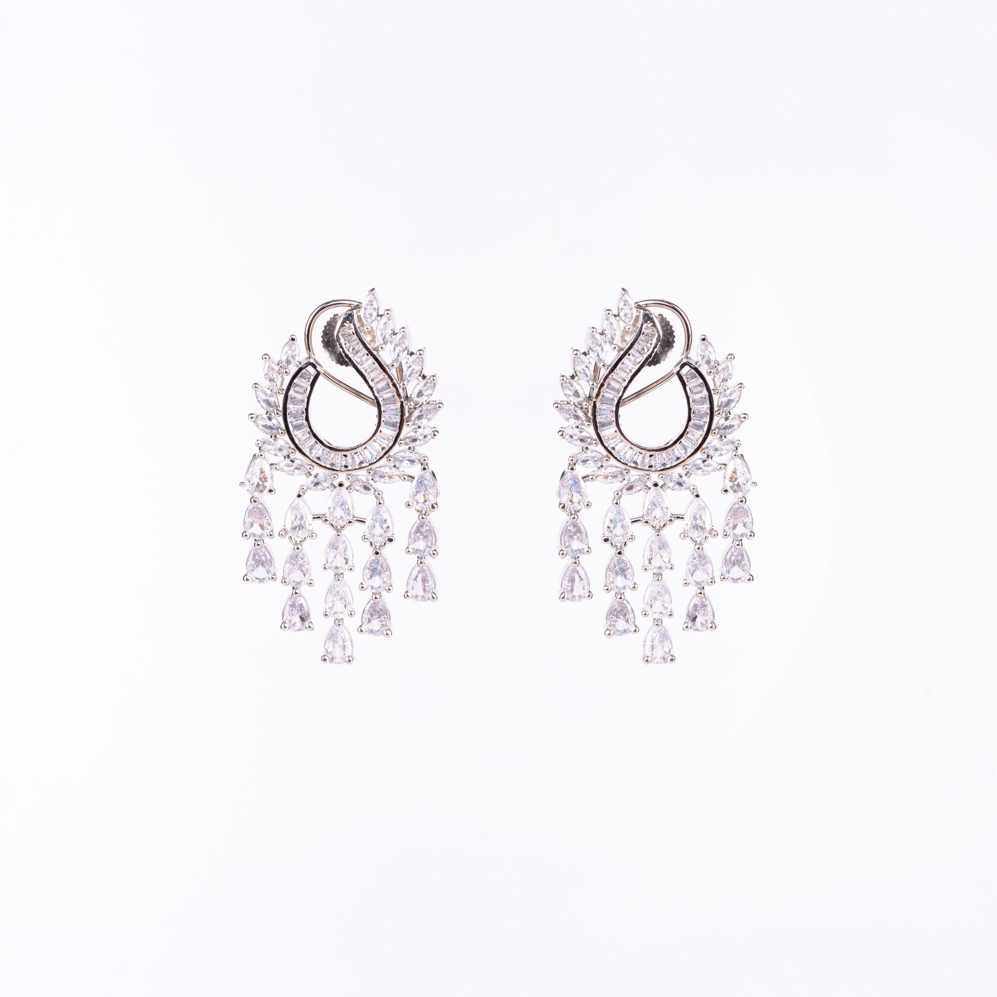 Opal Touch - Shimmering Rhodium Earrings - Earrings