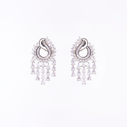 Opal Touch - Shimmering Rhodium Earrings - Earrings