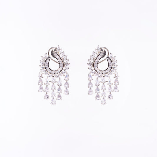 Opal Touch - Shimmering Rhodium Earrings - Earrings